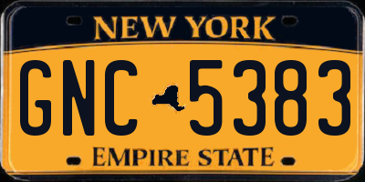NY license plate GNC5383