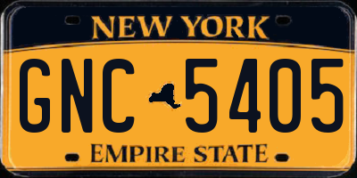 NY license plate GNC5405