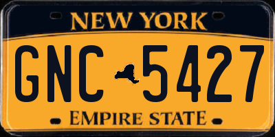 NY license plate GNC5427