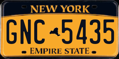 NY license plate GNC5435