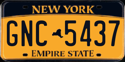 NY license plate GNC5437