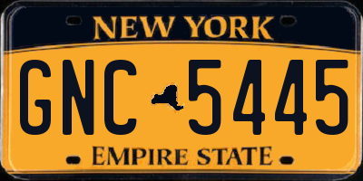 NY license plate GNC5445