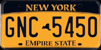 NY license plate GNC5450