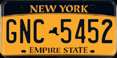 NY license plate GNC5452