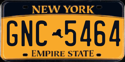 NY license plate GNC5464