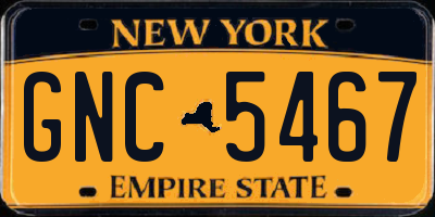 NY license plate GNC5467