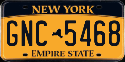 NY license plate GNC5468