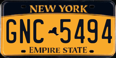 NY license plate GNC5494