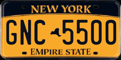 NY license plate GNC5500