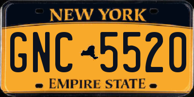 NY license plate GNC5520