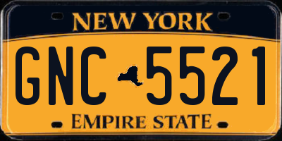 NY license plate GNC5521