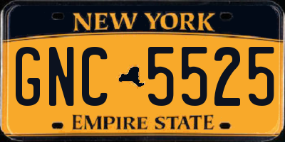 NY license plate GNC5525