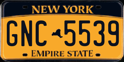 NY license plate GNC5539
