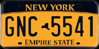 NY license plate GNC5541