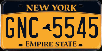 NY license plate GNC5545