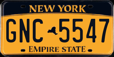 NY license plate GNC5547