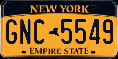 NY license plate GNC5549