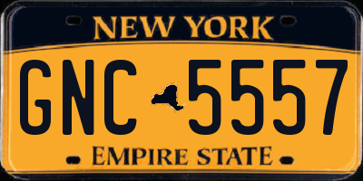 NY license plate GNC5557