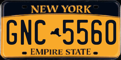 NY license plate GNC5560
