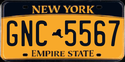 NY license plate GNC5567