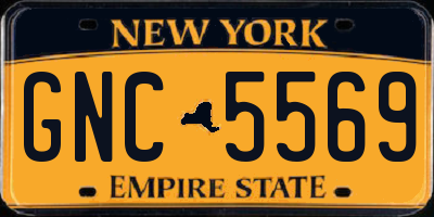 NY license plate GNC5569