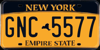 NY license plate GNC5577