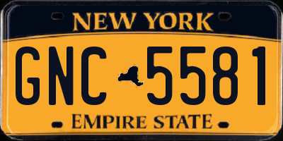 NY license plate GNC5581