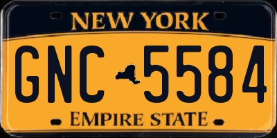 NY license plate GNC5584