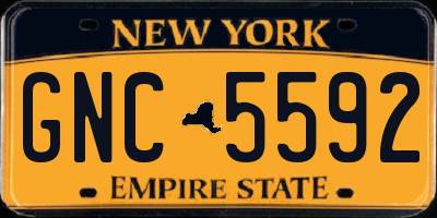 NY license plate GNC5592