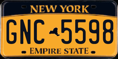 NY license plate GNC5598