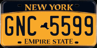 NY license plate GNC5599