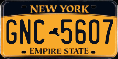 NY license plate GNC5607
