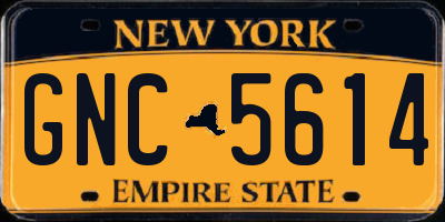 NY license plate GNC5614