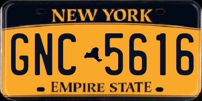NY license plate GNC5616