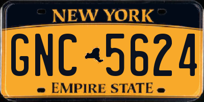 NY license plate GNC5624