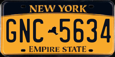 NY license plate GNC5634