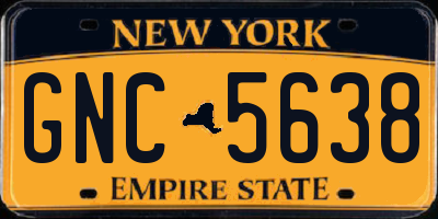 NY license plate GNC5638