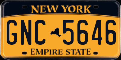 NY license plate GNC5646