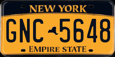 NY license plate GNC5648