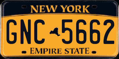 NY license plate GNC5662