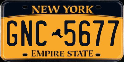 NY license plate GNC5677