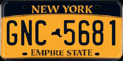 NY license plate GNC5681
