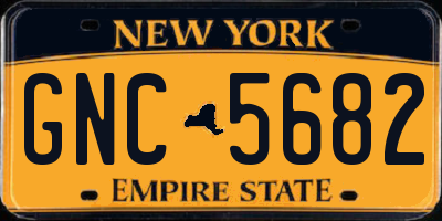 NY license plate GNC5682