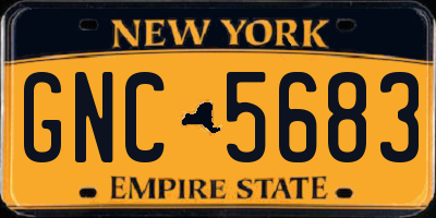 NY license plate GNC5683