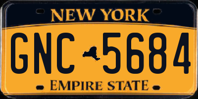 NY license plate GNC5684