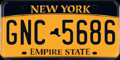 NY license plate GNC5686