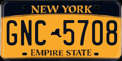 NY license plate GNC5708