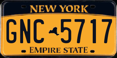 NY license plate GNC5717