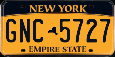 NY license plate GNC5727