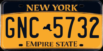NY license plate GNC5732